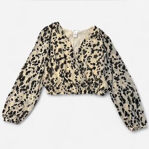 Leopard Print Wrap Top